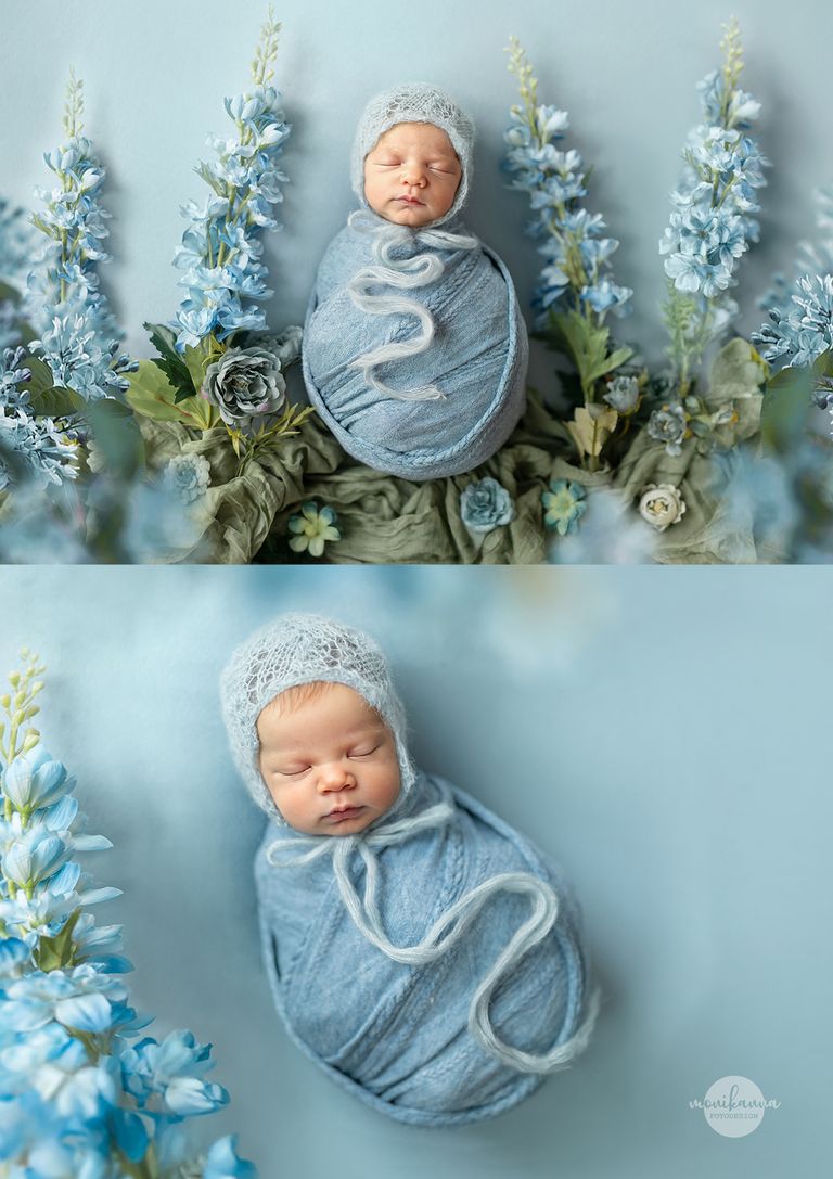 Newborn‐Fotografie Dortmund - liebevolle Neugeborenenbilder mit Blumen