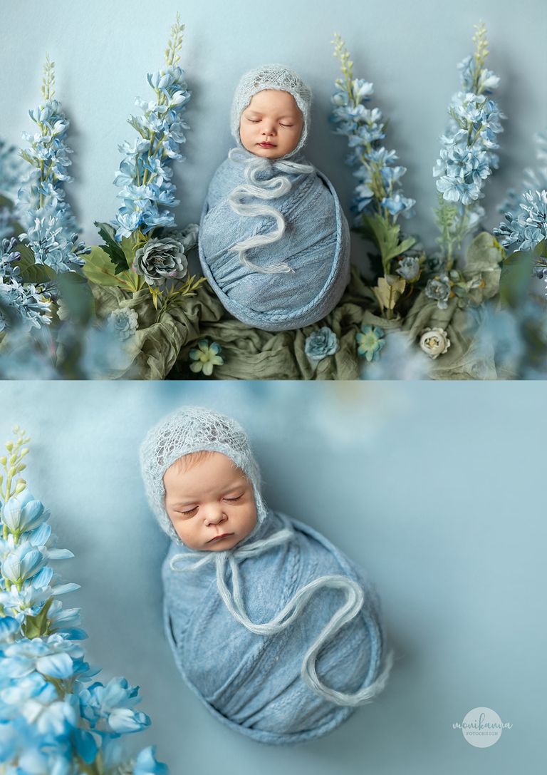 Newborn‐Fotografie Dortmund - liebevolle Neugeborenenbilder mit Blumen